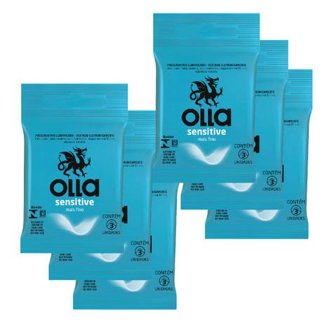 Kit Olla Preservativo Sensitive 3uni. Com 6 Packs Menor preço em Kit Olla Preservativo Sensitive 3uni. Com 6 Packs
