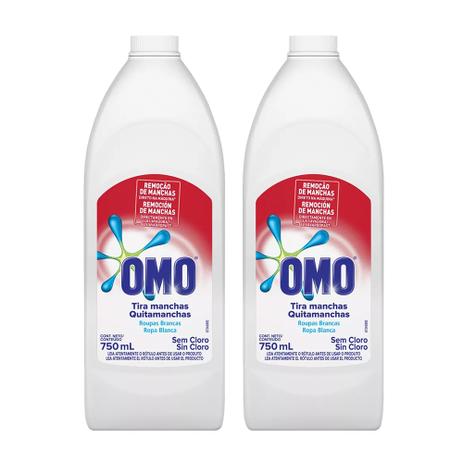 Kit Omo Liquido Tira Manchas 750Ml com 2 Unidades Menor preço em Kit Omo Liquido Tira Manchas 750Ml com 2 Unidades