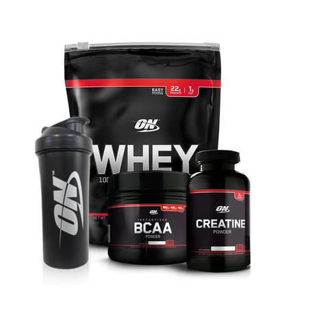 Kit ON WHEY 100 Baunilha 824g + BCAA 300g + CREATINA 300g + Coqueteleira Optimum Nutrition Menor preço em Kit ON WHEY 100 Baunilha 824g + BCAA 300g + CREATINA 300g + Coqueteleira Optimum Nutrition