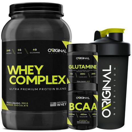 Kit ON Whey Complex Protein Blend + Bcaa + Glutamina + Copo - Original nutrition Menor preço em Kit ON Whey Complex Protein Blend + Bcaa + Glutamina + Copo - Original nutrition