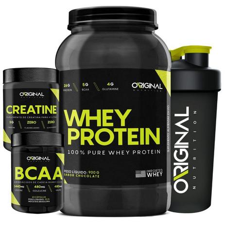 Kit ON Whey Protein 100 Pure + Bcaa + Creatina + Shaker - Original nutrition Menor preço em Kit ON Whey Protein 100 Pure + Bcaa + Creatina + Shaker - Original nutrition