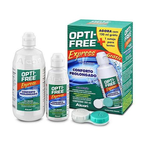 Kit Opti-Free Express Para Lentes de Contato 355ml + Brinde Menor preço em Kit Opti-Free Express Para Lentes de Contato 355ml + Brinde