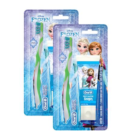 Kit Oral-B Stages Frozen 2 Escovas + 2 Cremes Dentais 100g - Oral b Menor preço em Kit Oral-B Stages Frozen 2 Escovas + 2 Cremes Dentais 100g - Oral b