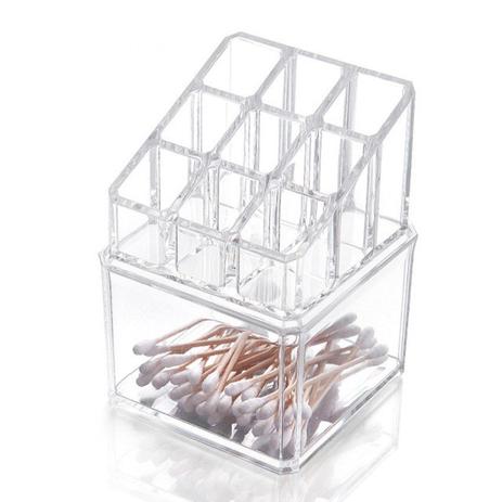 Kit Organizador Batons Cosméticos Acrílico 2 andares 9 nichos 1 compartimento - Ry top brasil Menor preço em Kit Organizador Batons Cosméticos Acrílico 2 andares 9 nichos 1 compartimento - Ry top brasil