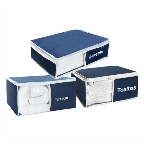 Kit Organizador de Guarda Roupa 3 Peças Azul Marinho - Vb home é boa?