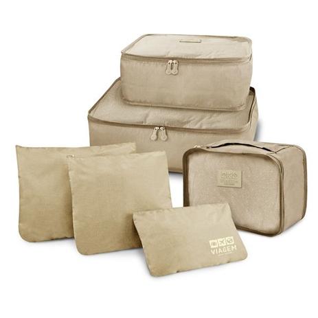 Kit Organizador de Malas de 6 Peças Bege Jacki Design é ruim? Kit Organizador de Malas de 6 Peças Bege Jacki Design é boa?