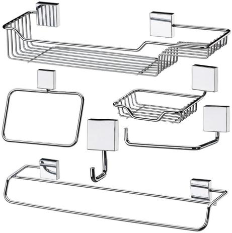 Kit Organizadores Banheiro 6 Peças Fixação Parafuso Inox - Future Menor preço em Kit Organizadores Banheiro 6 Peças Fixação Parafuso Inox - Future