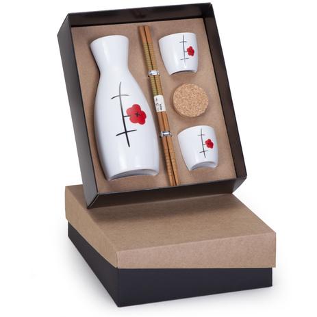 Kit Oriental com 1 Garrafa para sake + 2 copos e 2 pares de ohashi - Shop quality Menor preço em Kit Oriental com 1 Garrafa para sake + 2 copos e 2 pares de ohashi - Shop quality