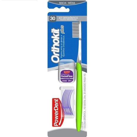 Kit Ortodontico PowerDent Escova+Fio+Passafio - Power dent Menor preço em Kit Ortodontico PowerDent Escova+Fio+Passafio - Power dent