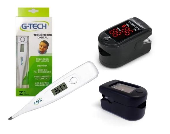 Kit Oximetro De Pulso Ponta De Dedo Contec + Termometro Digital - G-Tech Menor preço em Kit Oximetro De Pulso Ponta De Dedo Contec + Termometro Digital - G-Tech