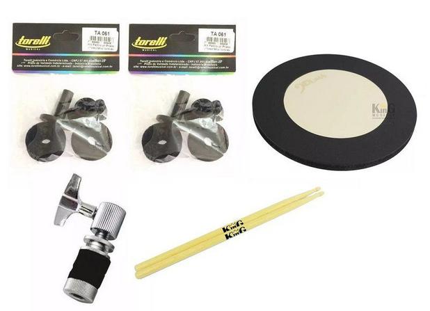 Kit Pad Estudo Bateria Presilha Chimbal Feltro Baqueta King - Nevada drums é boa?