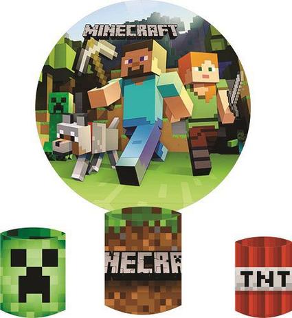 Kit Painel Redondo Festa 1 5m Capa Cilindro Minecraft Mix Fundos Fotograficos No Magalu Magazine Luiza