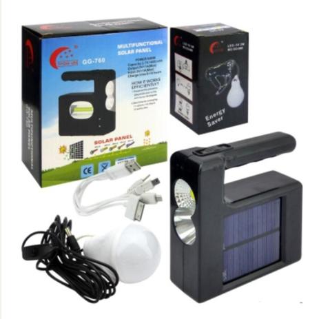 Kit Painel Solar Power Bank Com Lampada E Carregador Lanterna Emergencia Usb Celular Camping Praia - MAKEDA Menor preço em Kit Painel Solar Power Bank Com Lampada E Carregador Lanterna Emergencia Usb Celular Camping Praia - MAKEDA