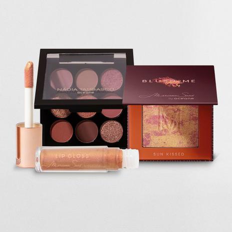 Kit Paleta de Sombras To Go Nude + Blush Sun Kissed + Brilho Labial Sunset (3 Produtos) – OCÉANE