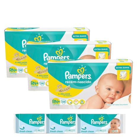 Kit Pampers Fralda Confort Sec RN Plus 114 un + Toalhas Umedecidas 144 Unidades é boa?