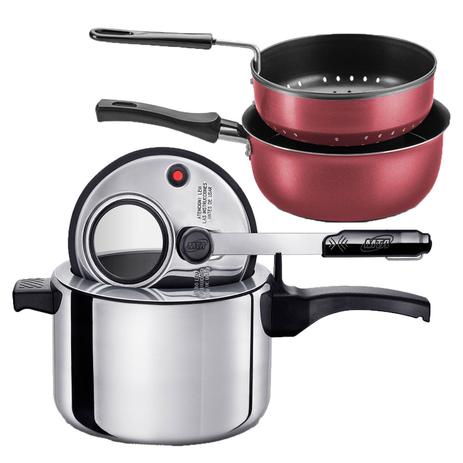 Kit Panela Pressão Polida 4,5 Litros e Miojeira Cereja MTA é boa?