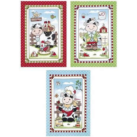 Kit Pano de Prato 3 Peças Dohler Vaquinhas 45x65cm - Döhler Menor preço em Kit Pano de Prato 3 Peças Dohler Vaquinhas 45x65cm - Döhler