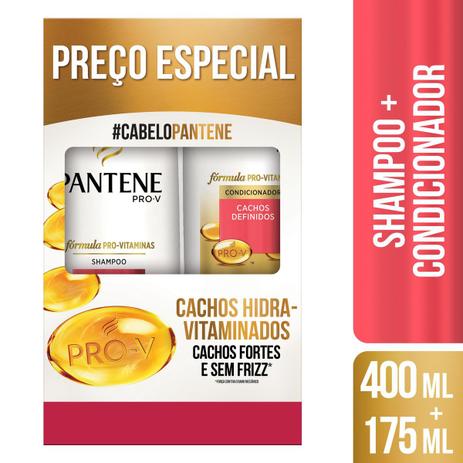 Kit Pantene Cachos Hidra-Vitaminados Shampoo 400ml + Condicionador 175ml Menor preço em Kit Pantene Cachos Hidra-Vitaminados Shampoo 400ml + Condicionador 175ml