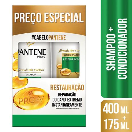 Kit Pantene Restauração Shampoo 400ml + Condicionador 175ml Menor preço em Kit Pantene Restauração Shampoo 400ml + Condicionador 175ml