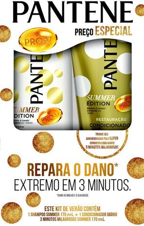 Kit Pantene Summer 3 Minutos Milagrosos Shampoo 175ml + Condicionador 170ml Menor preço em Kit Pantene Summer 3 Minutos Milagrosos Shampoo 175ml + Condicionador 170ml