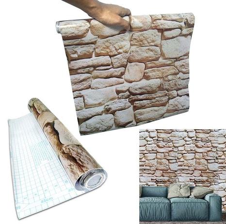 Kit Papel de Parede 5 Unidades Pedra Marrom Claro Autoadesivo (bsl-42079-1-A) - Braslu é ruim? Kit Papel de Parede 5 Unidades Pedra Marrom Claro Autoadesivo (bsl-42079-1-A) - Braslu é boa?