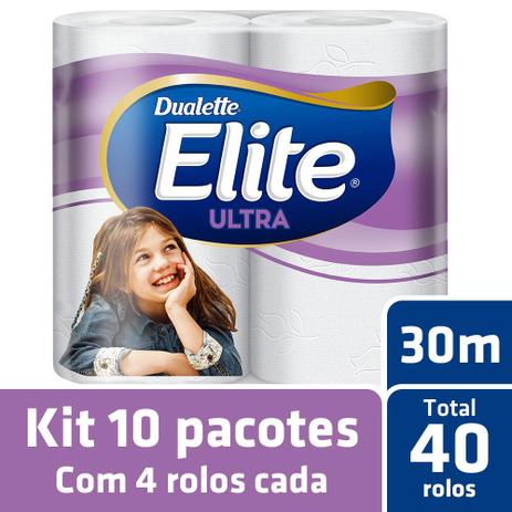 Kit Papel Higiênico Elite Folha Dupla 10 Pacotes - 40 Rolos Menor preço em Kit Papel Higiênico Elite Folha Dupla 10 Pacotes - 40 Rolos