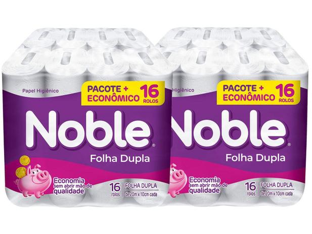 Kit Papel Higiênico Folha Dupla Noble - 2 Pacotes com 16 Unidades cada - Magazine Cbeneficio