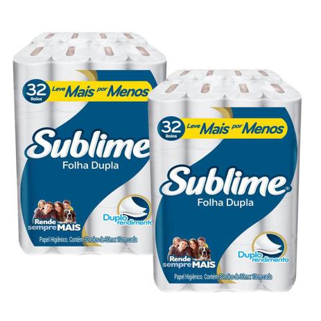 Kit Papel Higienico Folha Dupla Sublime 64 Rolos - Softys Menor preço em Kit Papel Higienico Folha Dupla Sublime 64 Rolos - Softys