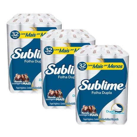 Kit Papel Higienico Folha Dupla Sublime 96 Rolos - Softys Menor preço em Kit Papel Higienico Folha Dupla Sublime 96 Rolos - Softys