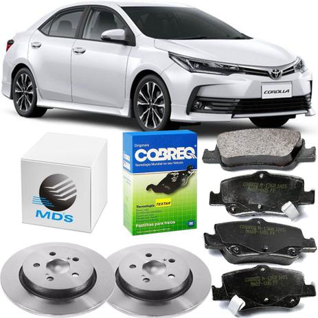 Kit par disco traseiro + jogo pastilha freio traseira - corolla 2013 a 2018 - kit00902 - Cobreq Menor preço em Kit par disco traseiro + jogo pastilha freio traseira - corolla 2013 a 2018 - kit00902 - Cobreq