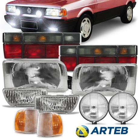 Kit Par Farol Gol 1991 1992 1993 1994 Com Pisca Bicolor Lanterna Fume Milha Redondo Original Arteb Menor preço em Kit Par Farol Gol 1991 1992 1993 1994 Com Pisca Bicolor Lanterna Fume Milha Redondo Original Arteb