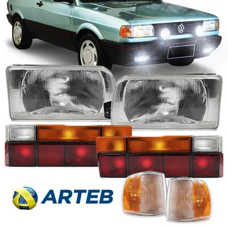 Kit Par Farol Gol 1991 1992 1993 1994 Com Pisca Bicolor Lanterna Traseira Tricolor Orignal Arteb Menor preço em Kit Par Farol Gol 1991 1992 1993 1994 Com Pisca Bicolor Lanterna Traseira Tricolor Orignal Arteb