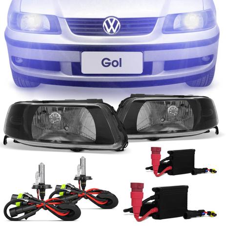 Kit Par Farol Máscara Negra Gol Parati G3 2000 A 2005 Saveiro G3 2001 A 2005 + Kit Xênon H4-2 8000K - Prime Menor preço em Kit Par Farol Máscara Negra Gol Parati G3 2000 A 2005 Saveiro G3 2001 A 2005 + Kit Xênon H4-2 8000K - Prime