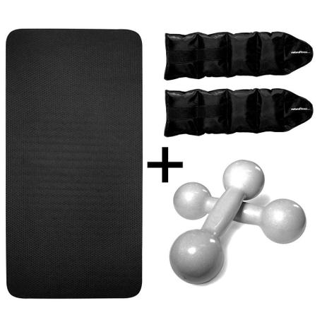 Kit Par Halter 4kg Par Caneleira 3kg Colchonete EVA 10 mm - Natural fitness é boa?