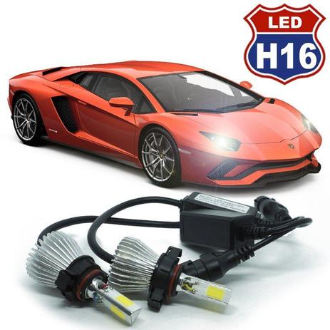 Kit Par Lâmpada Super Led Automotiva Farol Carro 3D H16 8000 Lumens 12V 24V 6000K - S/m Menor preço em Kit Par Lâmpada Super Led Automotiva Farol Carro 3D H16 8000 Lumens 12V 24V 6000K - S/m