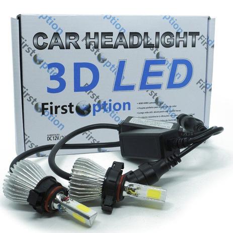 Kit Par Lâmpada Super Led Automotiva Farol Carro 3D H16 8000 Lumens 12V 24V First Option 6000K Menor preço em Kit Par Lâmpada Super Led Automotiva Farol Carro 3D H16 8000 Lumens 12V 24V First Option 6000K