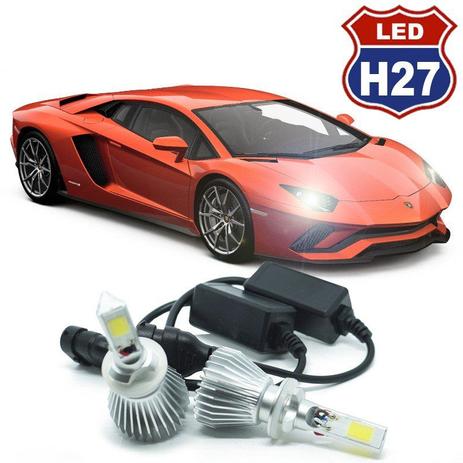 Kit Par Lâmpada Super Led Automotiva Farol Carro 3D H27 8000 Lumens 12V 24V 6000K - S/m Menor preço em Kit Par Lâmpada Super Led Automotiva Farol Carro 3D H27 8000 Lumens 12V 24V 6000K - S/m