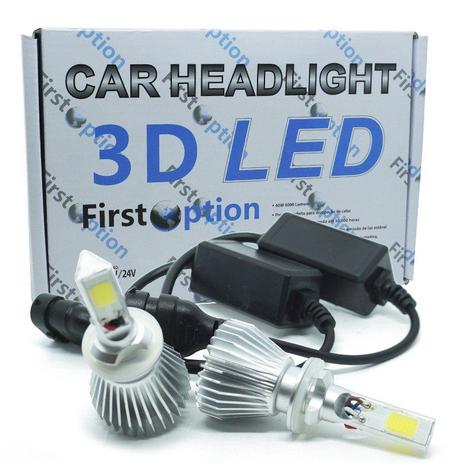 Kit Par Lâmpada Super Led Automotiva Farol Carro 3D H27 8000 Lumens 12V 24V First Option 6000K Menor preço em Kit Par Lâmpada Super Led Automotiva Farol Carro 3D H27 8000 Lumens 12V 24V First Option 6000K