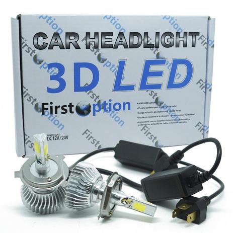 Kit Par Lâmpada Super Led Automotiva Farol Carro 3D H4 (Bi) 8000 Lumens 12V 24V First Option 6000K é boa?