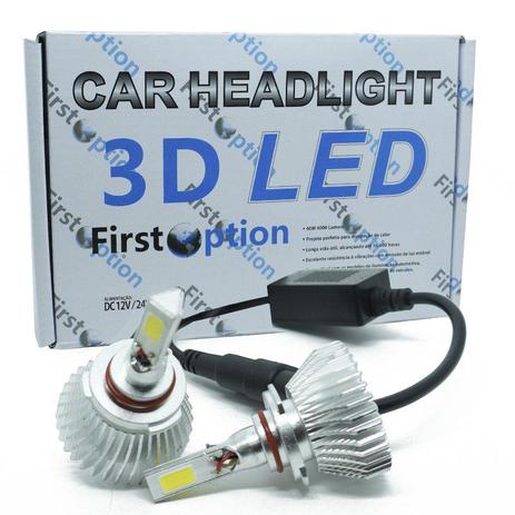 Kit Par Lâmpada Super Led Automotiva Farol Carro 3D HB3 9005 8000 Lumens 12V 24V First Option 6000K Menor preço em Kit Par Lâmpada Super Led Automotiva Farol Carro 3D HB3 9005 8000 Lumens 12V 24V First Option 6000K