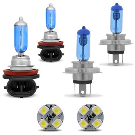 Kit Par Lâmpadas Super Brancas H4 H11 4200K + Par de Lâmpadas Pingo T10 Efeito Xênon - Prime Menor preço em Kit Par Lâmpadas Super Brancas H4 H11 4200K + Par de Lâmpadas Pingo T10 Efeito Xênon - Prime