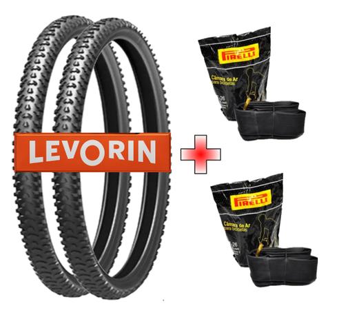 Kit Par Pneu Levorin Excess 26x1.75 +2 Camara Pirelli - MTB Bike Trilha Menor preço em Kit Par Pneu Levorin Excess 26x1.75 +2 Camara Pirelli - MTB Bike Trilha