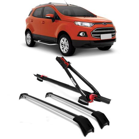 Kit Par Rack de Teto Travessa Ecosport 13 a 15 Prata + Transbike Eqmax Velox Preto 1 Bike - Projecar, eqmax Menor preço em Kit Par Rack de Teto Travessa Ecosport 13 a 15 Prata + Transbike Eqmax Velox Preto 1 Bike - Projecar, eqmax