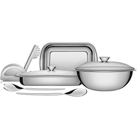 Kit para Assar e Servir 7 Peças Aço Inox Tramontina Harmonia Menor preço em Kit para Assar e Servir 7 Peças Aço Inox Tramontina Harmonia