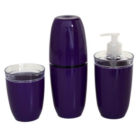 Kit para bancada de Lavabo Linha Málaga Roxo Conjunto com 3 peças - Fabrica de utilidades Menor preço em Kit para bancada de Lavabo Linha Málaga Roxo Conjunto com 3 peças - Fabrica de utilidades
