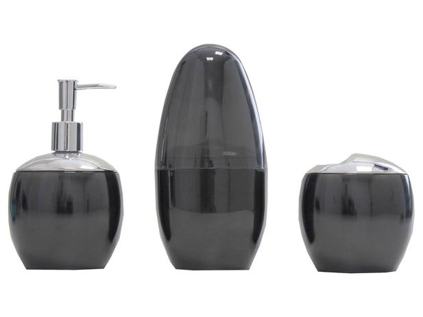 Kit para Banheiro 3 Peças Preto e Inox Coza - Spoom Classic 99215/4449 é ruim? Kit para Banheiro 3 Peças Preto e Inox Coza - Spoom Classic 99215/4449 é boa?