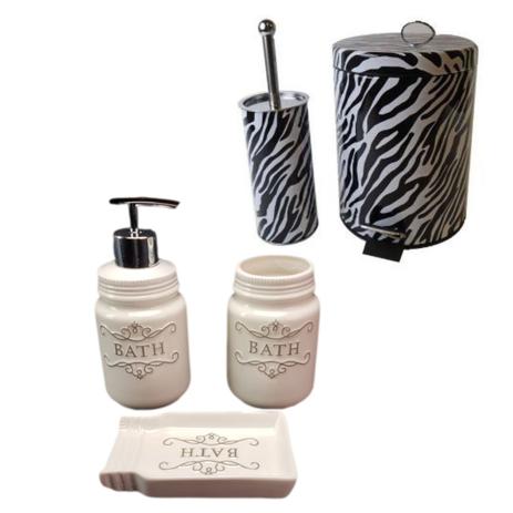 kit para banheiro 5 peças lixeira saboneteira porta escova sabão liquido - deca r008 - Wincy Menor preço em kit para banheiro 5 peças lixeira saboneteira porta escova sabão liquido - deca r008 - Wincy