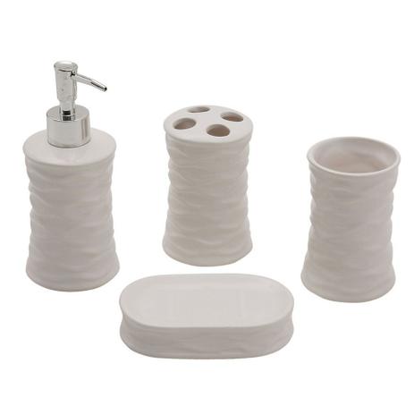 Kit para banheiro de ceramica 4 pcs - Btc decor Menor preço em Kit para banheiro de ceramica 4 pcs - Btc decor