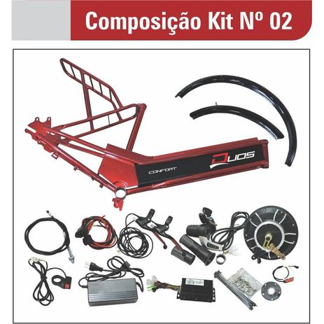 Kit para Bicicleta Elétrica de 800W com Quadro - Duos Menor preço em Kit para Bicicleta Elétrica de 800W com Quadro - Duos