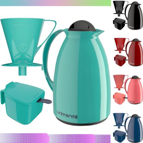 Kit Para Café Garrafa Térmica+Açucareiro+Suporte Porta Filtro Unitermi Chá Agua Café Kit PráticoCafé Menor preço em Kit Para Café Garrafa Térmica+Açucareiro+Suporte Porta Filtro Unitermi Chá Agua Café Kit PráticoCafé